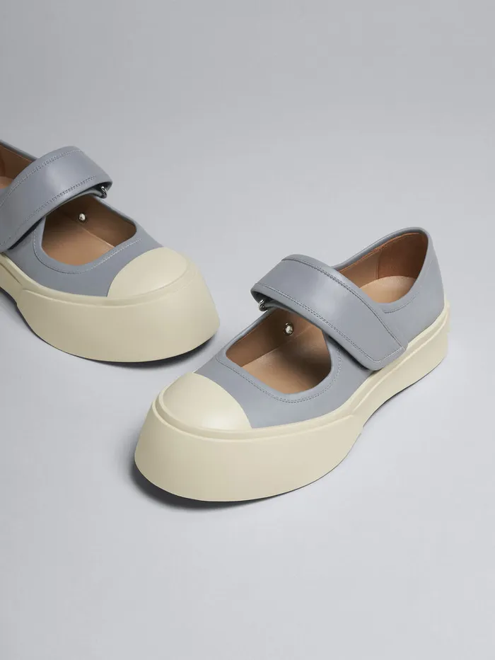 Grey Leather Mary Jane Sneaker Women Marni Pablo