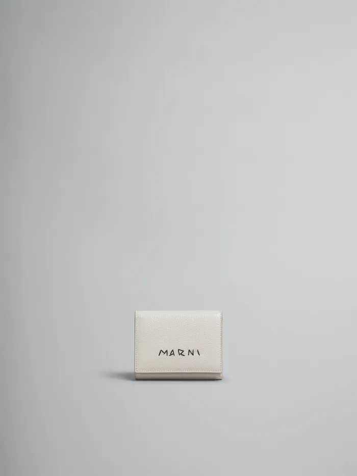 Grey Leather Trifold Wallet With Marni Mending Women Marni Wallets and Small Leather Goods Grey Leather Trifold Wallet With Marni Mending Women Marni Wallets and Small Leather Goods