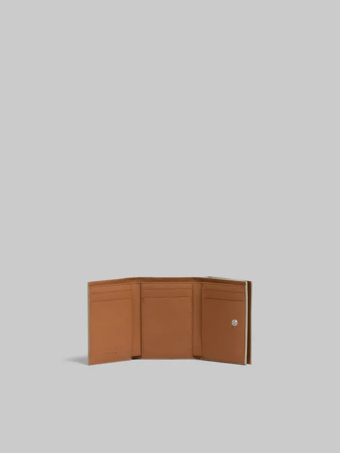 Grey Leather Trifold Wallet With Marni Mending Women Marni Wallets and Small Leather Goods