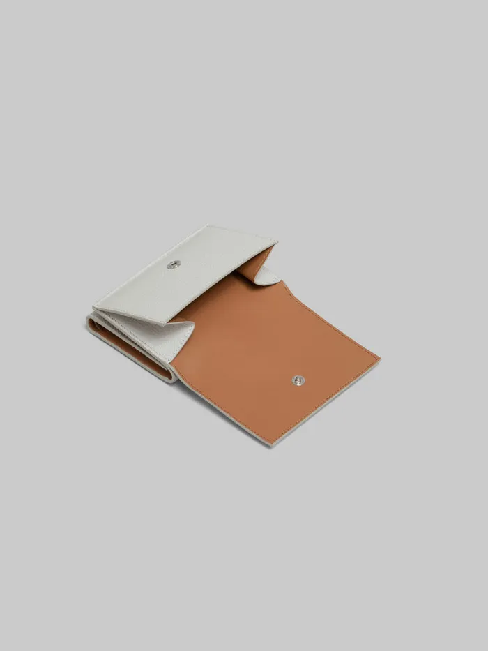 Grey Leather Trifold Wallet With Marni Mending Women Marni Wallets and Small Leather Goods