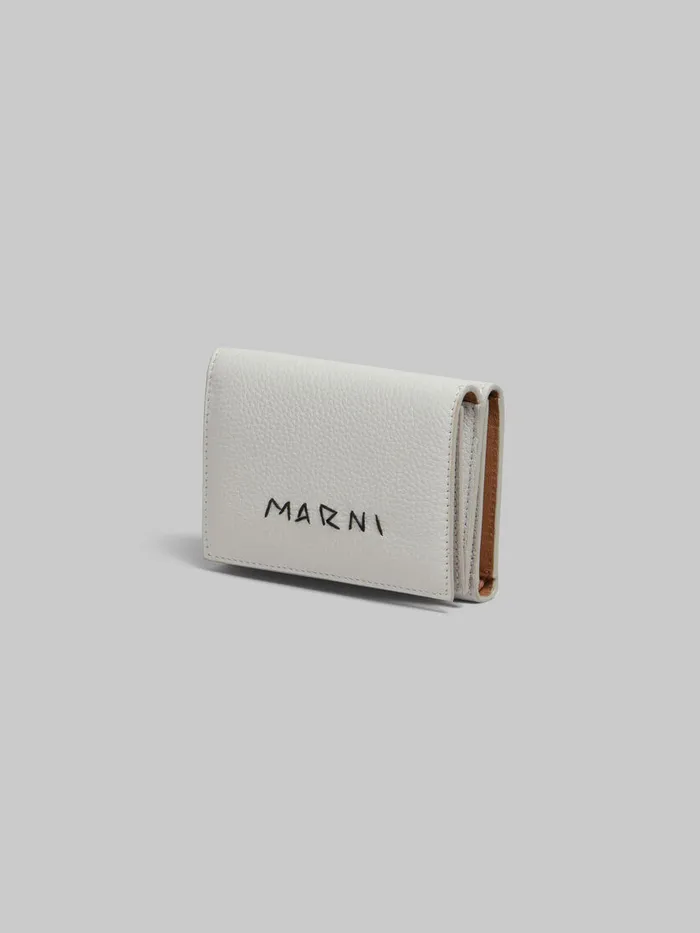 Grey Leather Trifold Wallet With Marni Mending Women Marni Wallets and Small Leather Goods
