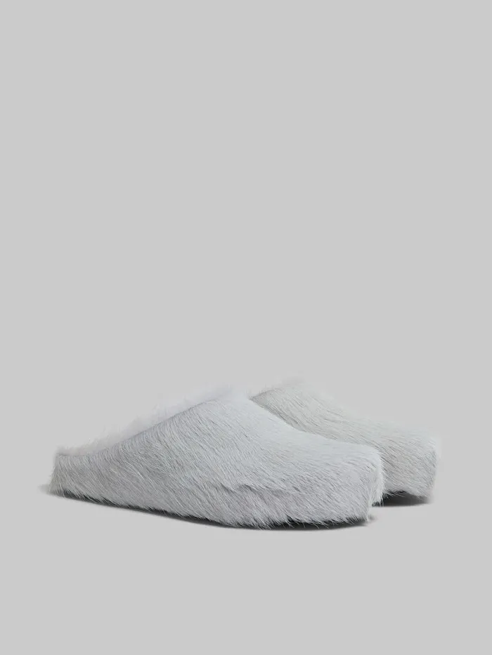Grey Longhair Calfskin Fussbett Sabot Men Marni Fussbett Sabot