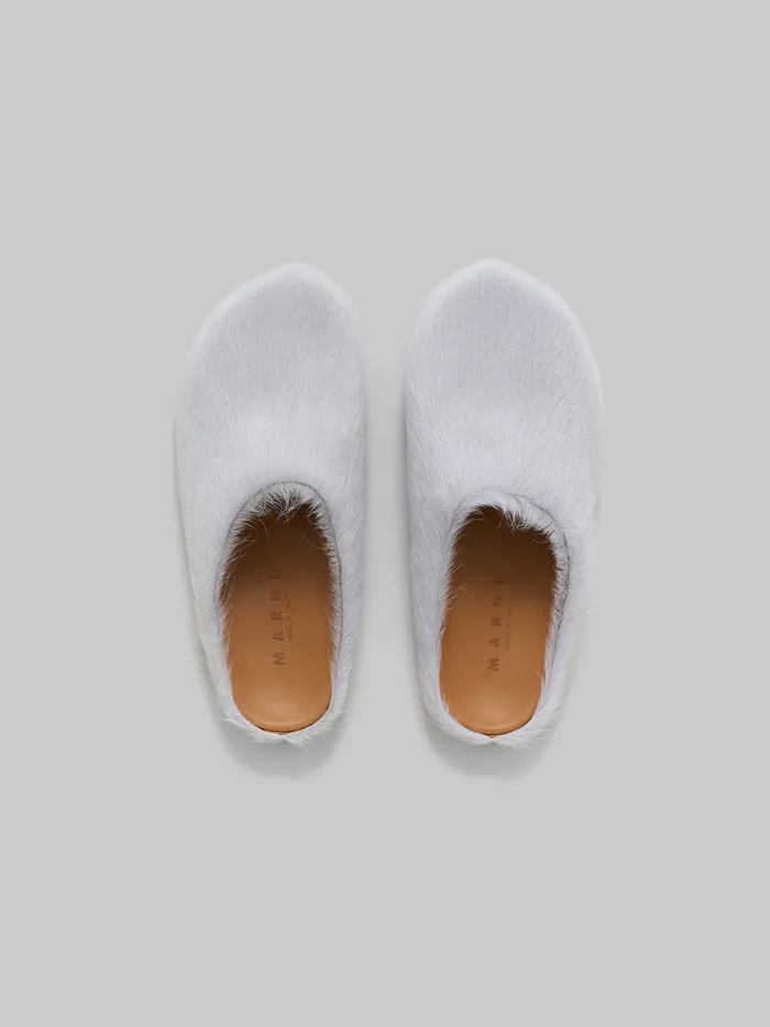 Grey Longhair Calfskin Fussbett Sabot Men Marni Fussbett Sabot