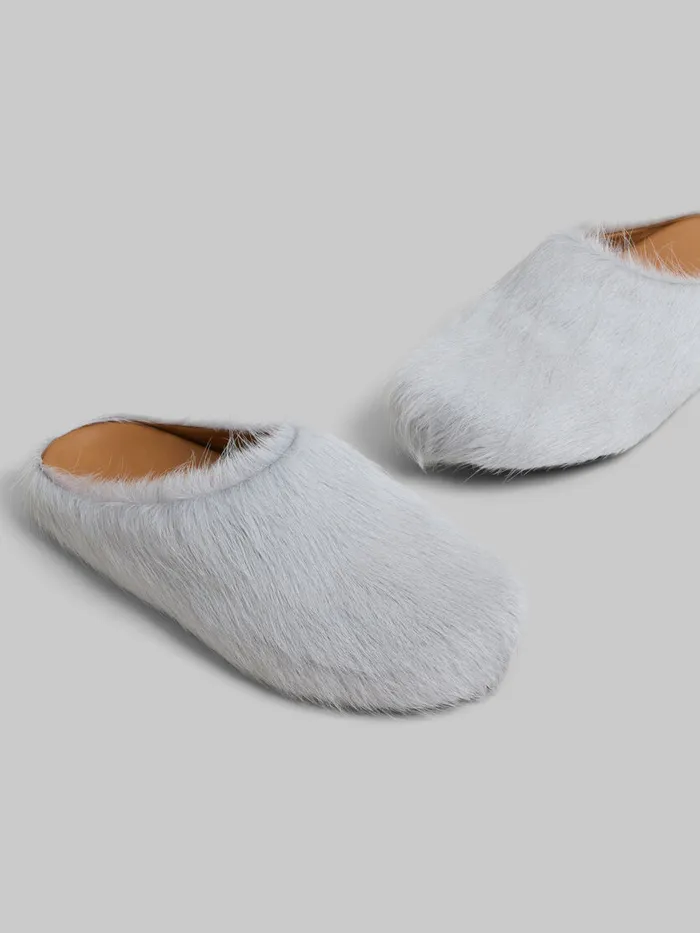 Grey Longhair Calfskin Fussbett Sabot Men Marni Fussbett Sabot