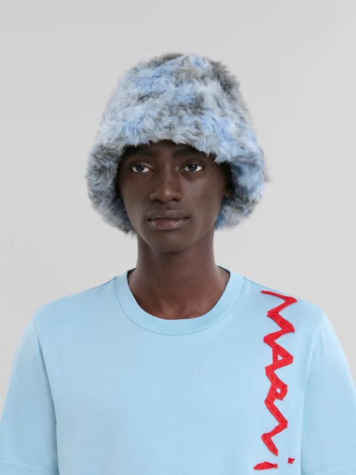 Grey Longhair Jacquard Bucket Hat Men Marni Hats