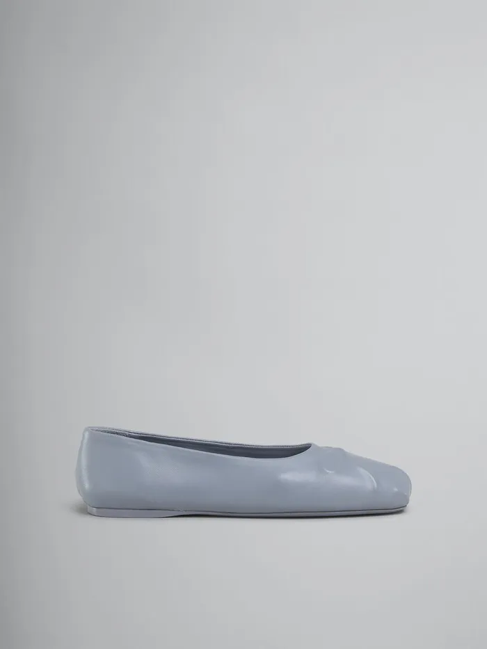 Grey Nappa Leather Seamless Little Bow Ballet Flat Women Marni Flats