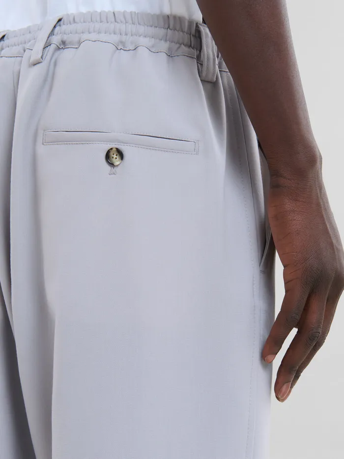 Grey Tropical Wool Trousers With Drawstring Waist Men Marni Pants