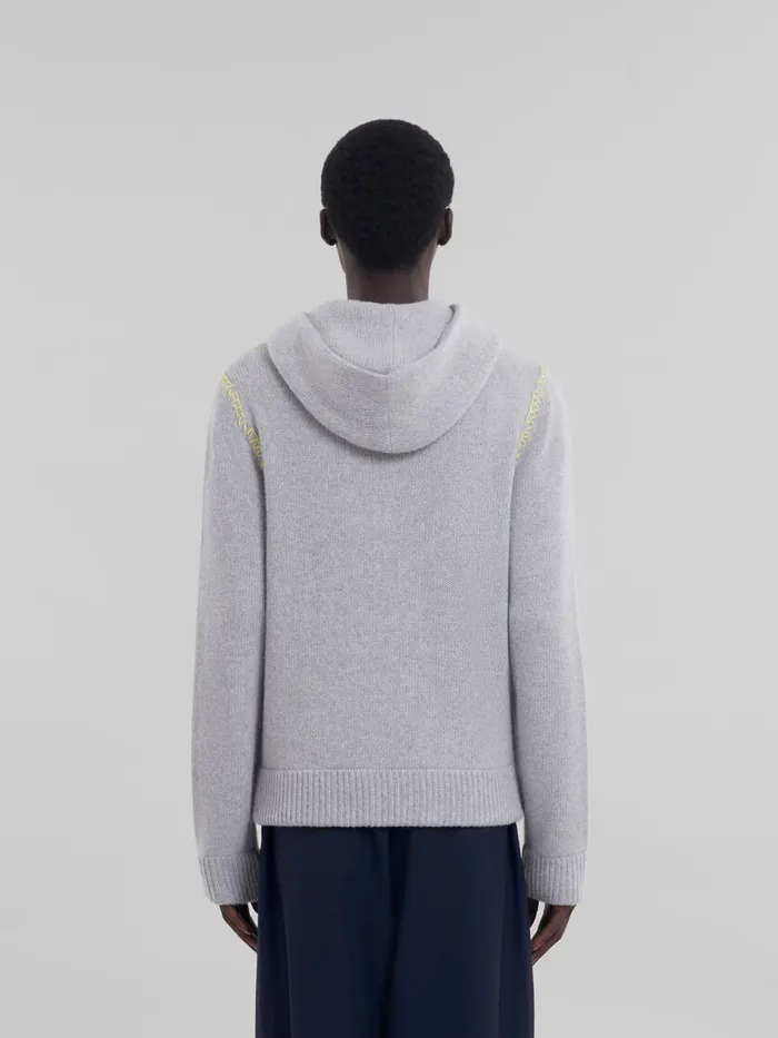 Grey Woolcashmere Cardigan With Marni Mending Men Marni Knitwear