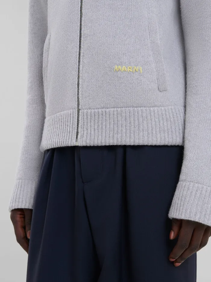 Grey Woolcashmere Cardigan With Marni Mending Men Marni Knitwear