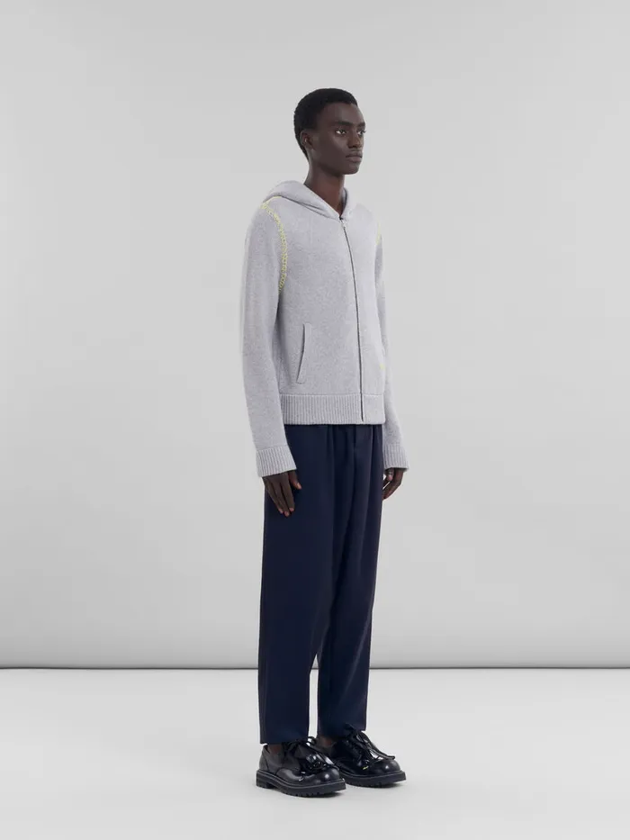 Grey Woolcashmere Cardigan With Marni Mending Men Marni Knitwear