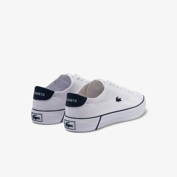 Gripshot Textured Canvas Sneakers WhiteNavy Mens Lacoste Sneakers Online Outlet Store