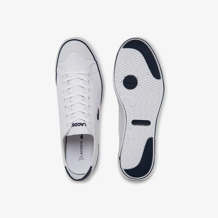 Gripshot Textured Canvas Sneakers WhiteNavy Mens Lacoste Sneakers Online Outlet Store