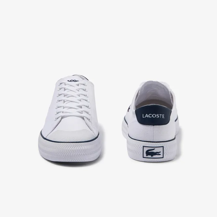 Gripshot Textured Canvas Sneakers WhiteNavy Mens Lacoste Sneakers Online Outlet Store