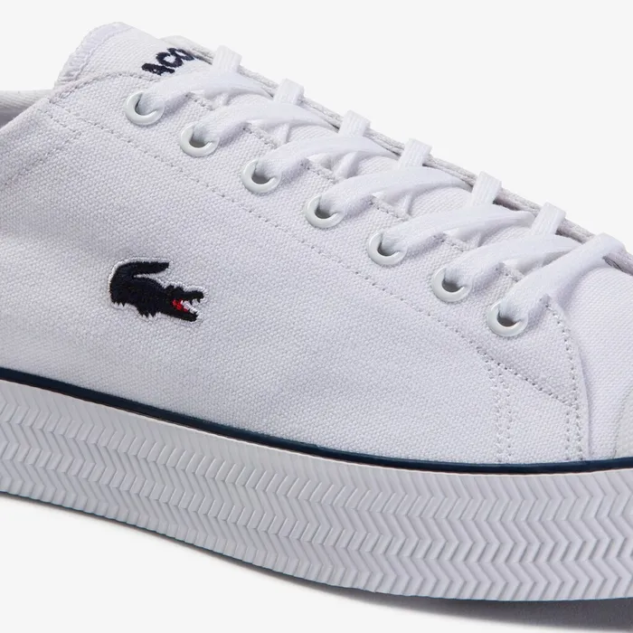 Gripshot Textured Canvas Sneakers WhiteNavy Mens Lacoste Sneakers Online Outlet Store