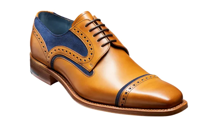 Haig 8211 Cedar Calf Blue Suede Mens Barker Shoes Brogues