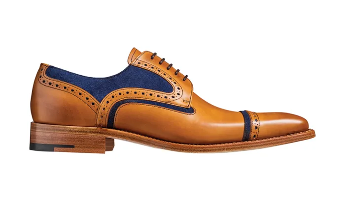 Haig 8211 Cedar Calf Blue Suede Mens Barker Shoes Brogues