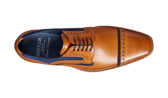 Haig 8211 Cedar Calf Blue Suede Mens Barker Shoes Brogues
