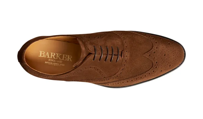 Hampstead 8211 Castagnia Suede Mens Barker Shoes Brogues