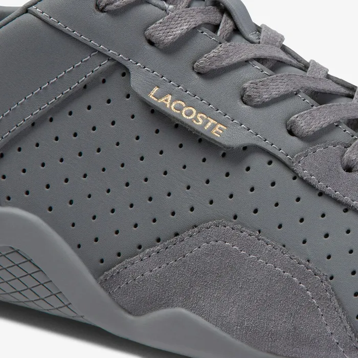 Hapona Leather and Suede Sneakers GreyGrey Womens Lacoste Sneakers Gift 4 You