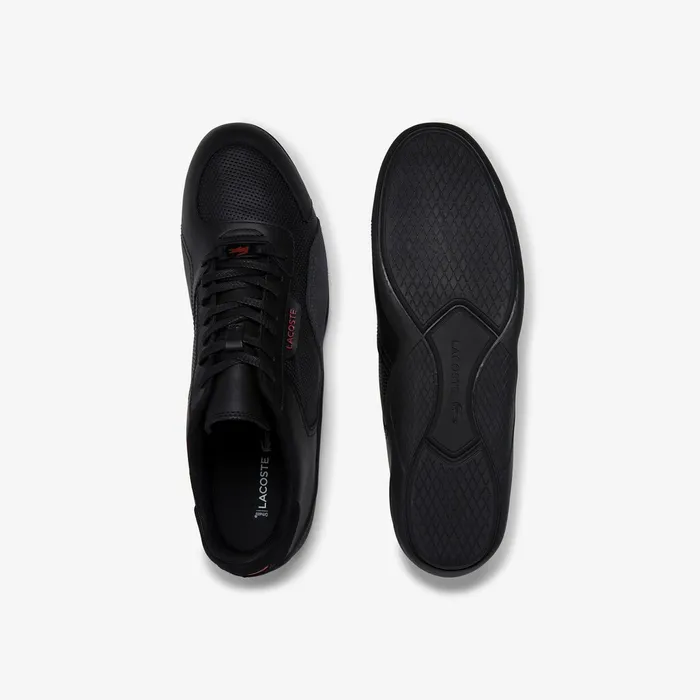 Hapona Leather and Synthetic Sneakers BlackRed Mens Lacoste Sneakers Online