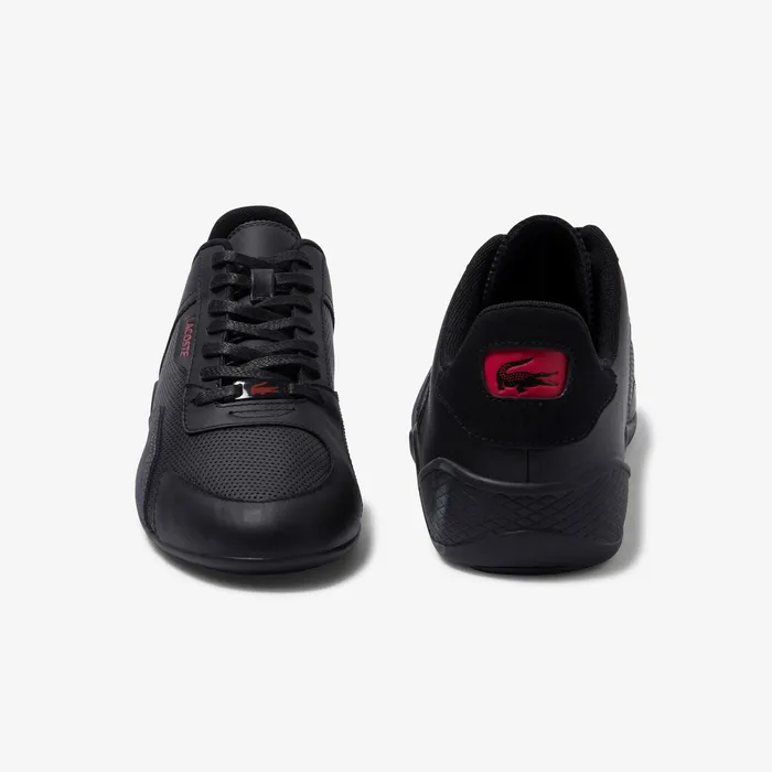 Hapona Leather and Synthetic Sneakers BlackRed Mens Lacoste Sneakers Online