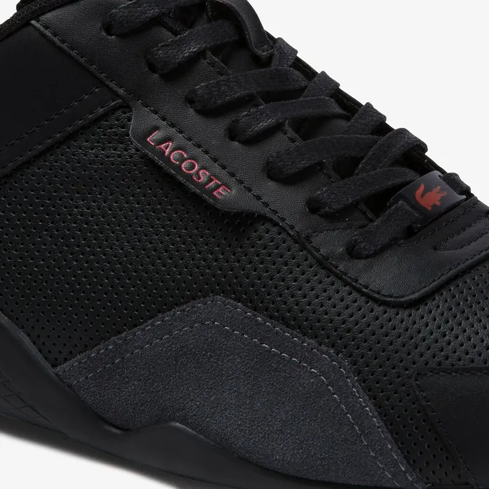 Hapona Leather and Synthetic Sneakers BlackRed Mens Lacoste Sneakers Online