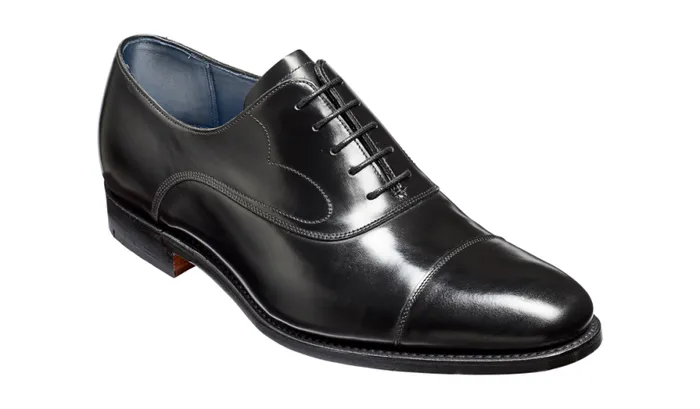 Hartley 8211 Black HiShine Mens Barker Shoes Oxfords