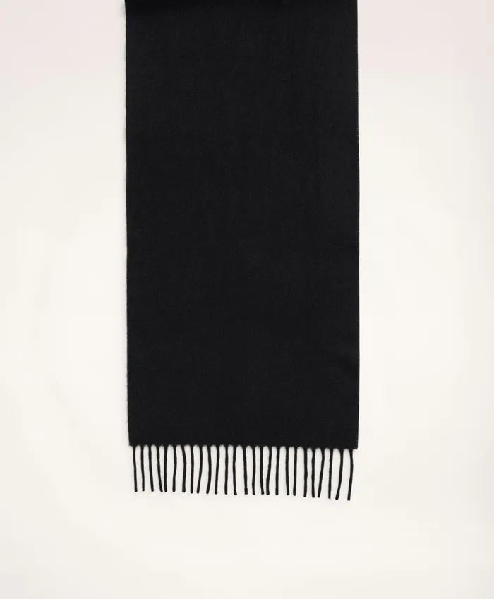 Hats andamp Scarves Men Brooks Brothers Cashmere Fringed Scarf Black