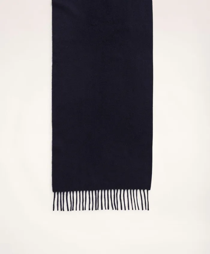 Hats andamp Scarves Men Brooks Brothers Cashmere Fringed Scarf Navy