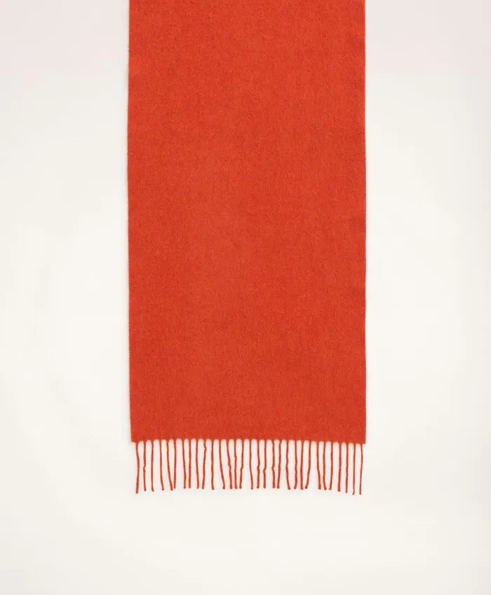 Hats andamp Scarves Men Brooks Brothers Cashmere Fringed Scarf Orange