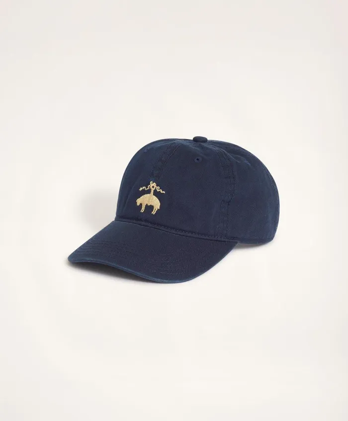 Hats andamp Scarves Men Brooks Brothers Cotton Logo Baseball Hat Navy
