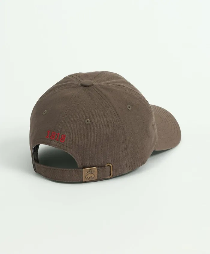 Hats andamp Scarves Men Brooks Brothers Cotton Logo Baseball Hat Olive