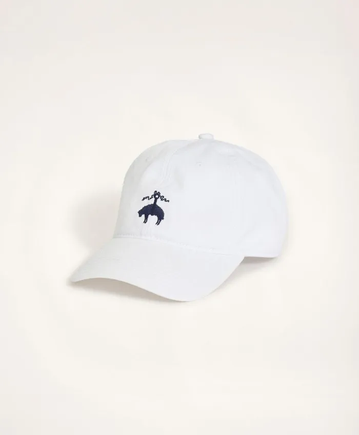Hats andamp Scarves Men Brooks Brothers Cotton Logo Baseball Hat White
