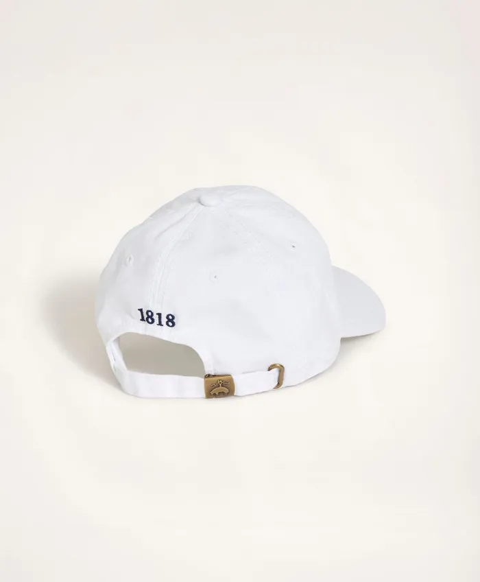 Hats andamp Scarves Men Brooks Brothers Cotton Logo Baseball Hat White