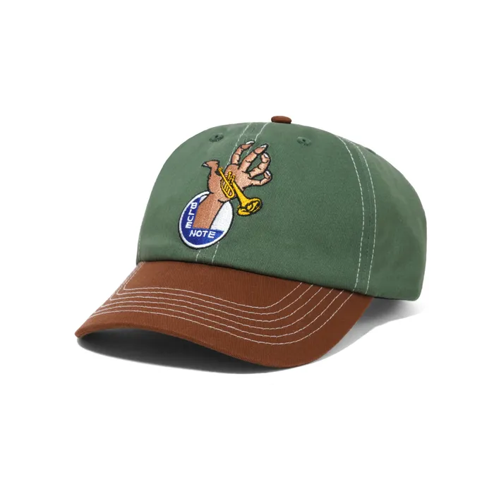 Hats Men Butter Goods Blue Note 6 Panel Cap Sage Brown