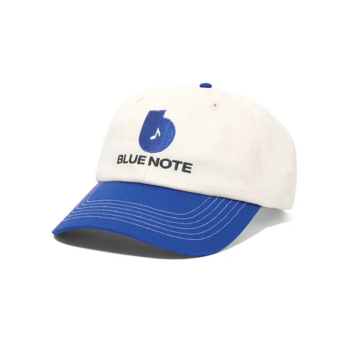 Hats Men Butter Goods Finest Logo 6 Panel Cap Natural Royal Blue