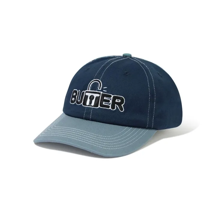 Hats Men Butter Goods Lock 6 Panel Cap Navy Ocean
