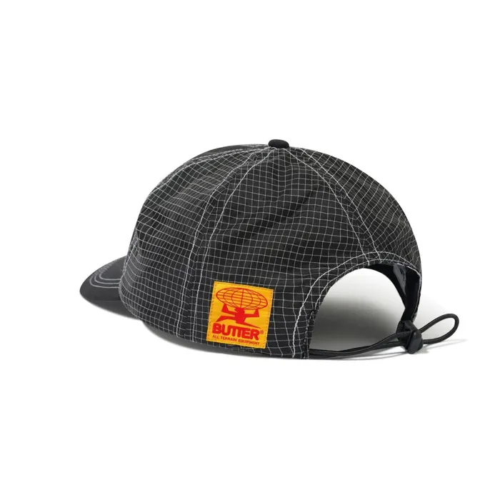 Hats Men Butter Goods Nylon Ripstop 6 Panel Cap Black Hats Men Butter Goods Nylon Ripstop 6 Panel Cap Black