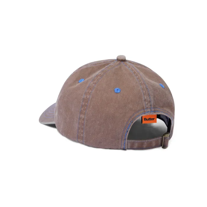 Hats Men Butter Goods Rounded Logo 6 Panel Cap Bark Hats Men Butter Goods Rounded Logo 6 Panel Cap Bark