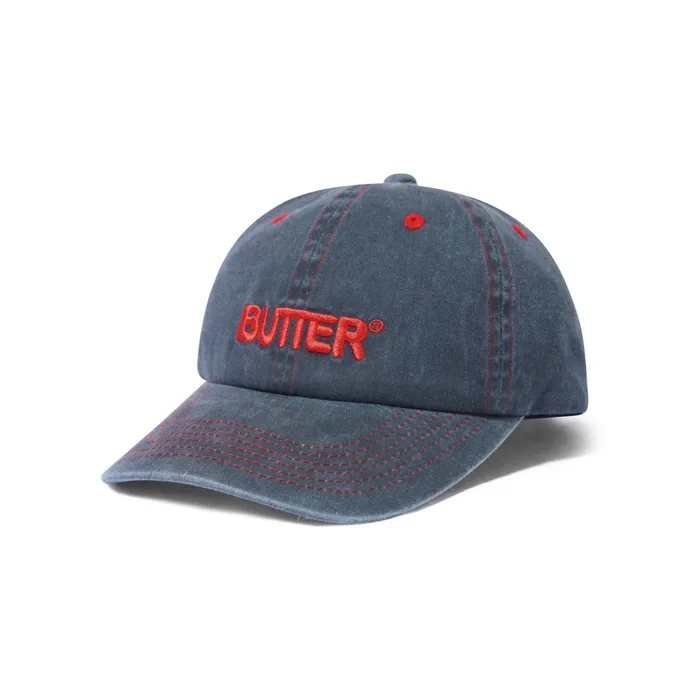 Hats Men Butter Goods Rounded Logo 6 Panel Cap Charcoal