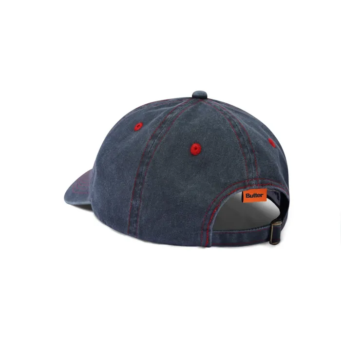 Hats Men Butter Goods Rounded Logo 6 Panel Cap Charcoal Hats Men Butter Goods Rounded Logo 6 Panel Cap Charcoal