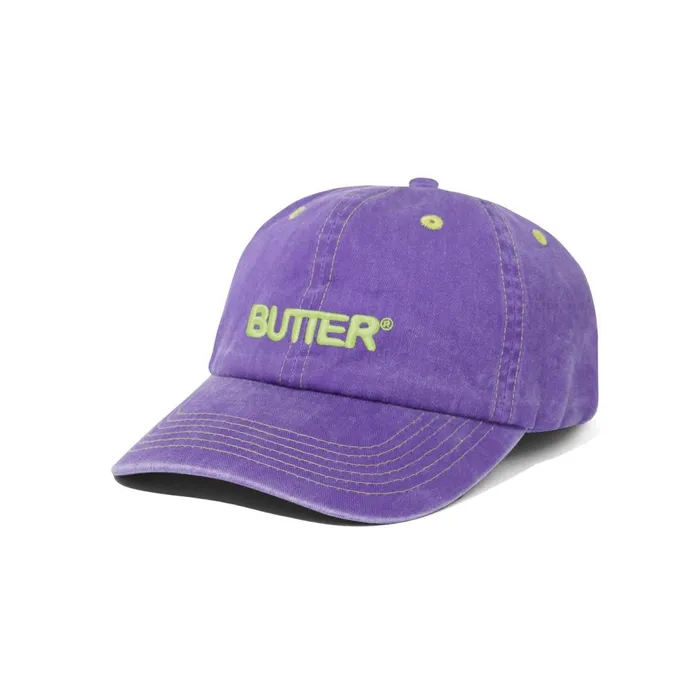 Hats Men Butter Goods Rounded Logo 6 Panel Cap Purple