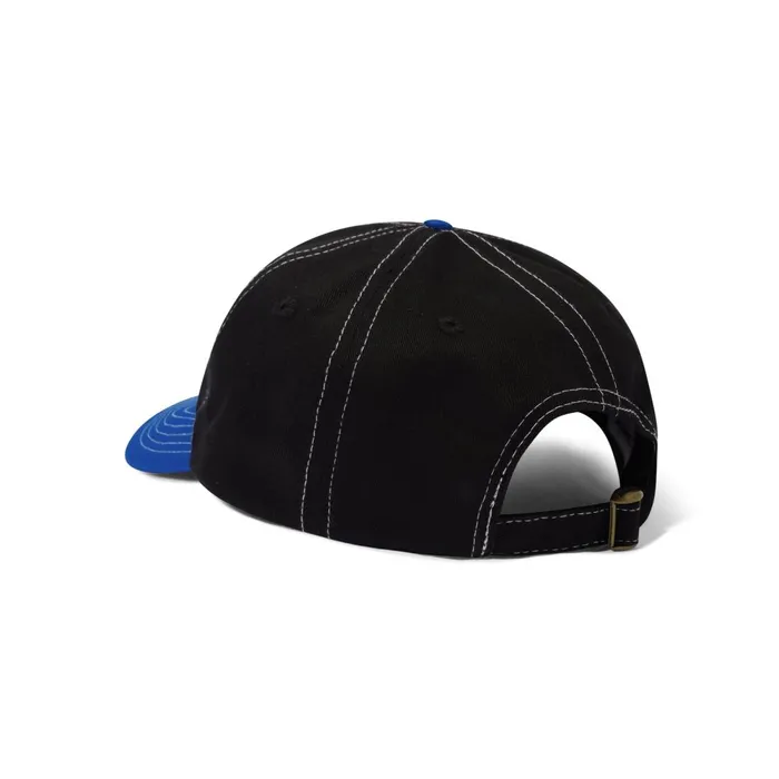 Hats Men Butter Goods Scratch 6 Panel Cap Black Royal Blue Hats Men Butter Goods Scratch 6 Panel Cap Black Royal Blue