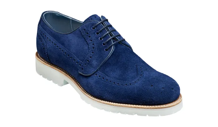 Hawk 8211 Navy Suede Mens Barker Shoes Derbys