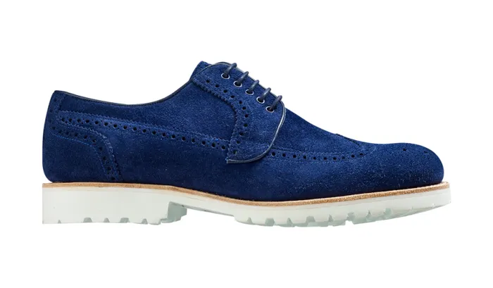 Hawk 8211 Navy Suede Mens Barker Shoes Derbys