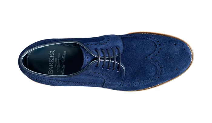 Hawk 8211 Navy Suede Mens Barker Shoes Derbys