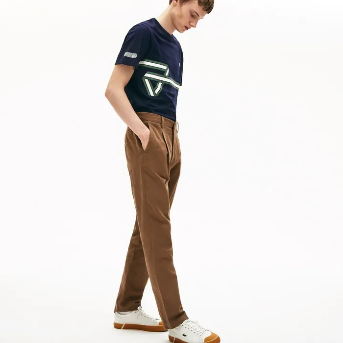 Heritage Ribbon Regular Fit Cotton Tshirt Navy Blue Mens Lacoste TShirts Casaul