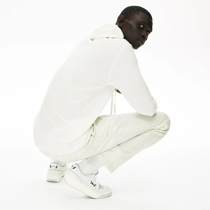 Heritage Ribbon Regular Fit Hooded Tshirt White Mens Lacoste TShirts Near Me