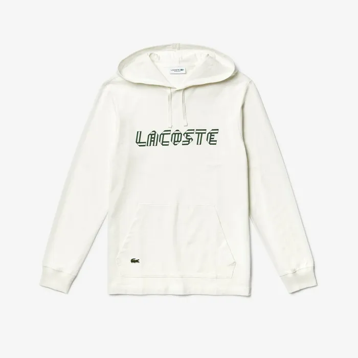 Heritage Ribbon Regular Fit Hooded Tshirt White Mens Lacoste TShirts Near Me