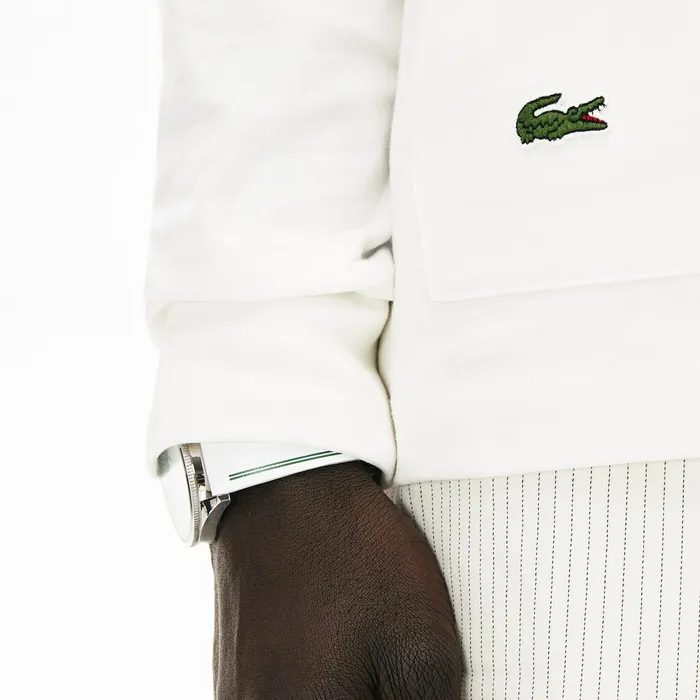 Heritage Ribbon Regular Fit Hooded Tshirt White Mens Lacoste TShirts Near Me